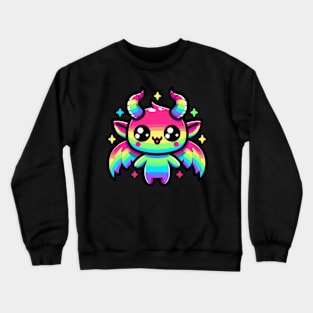 Baphomet Cute Kawaii Rainbow Neon Goth Crewneck Sweatshirt